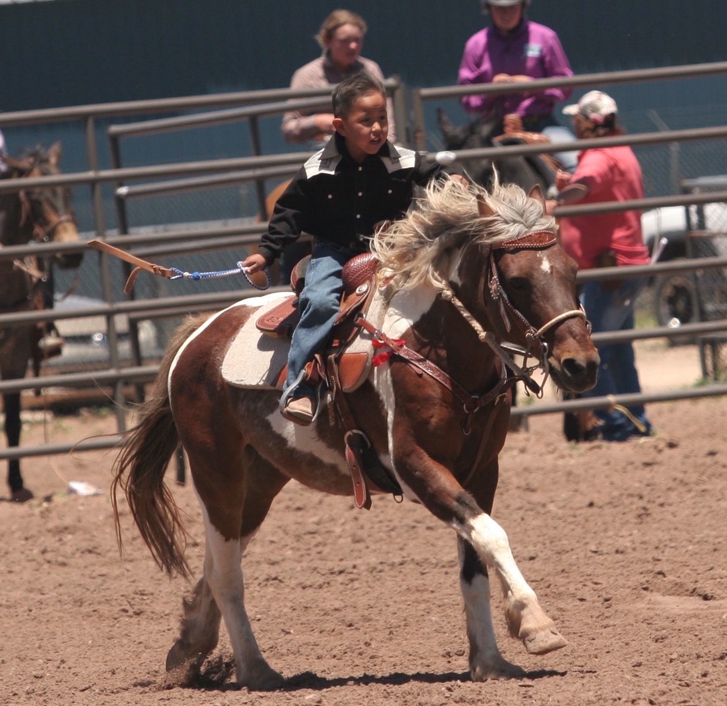 RV Roundup Junior Rodeo - boy on his paint pony